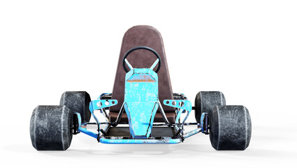 Karting. Race car for kids. 3D rendering.