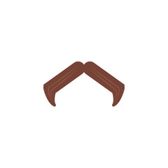 Horseshoe mustache, cartoon flat vector illustration isolated on white background.