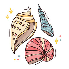hand drawn vector illustration of shells