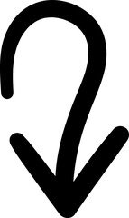 Hand drawn arrow doodle cute element