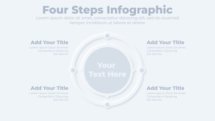 Business infographic design elements and flowchart four steps