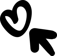 Hand drawn heart and arrow doodle cute element