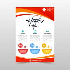Modern Abstract Curved Red Flyer Template