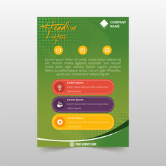 Modern Abstract Gradient Green Flyer Template With Abstract Shapes