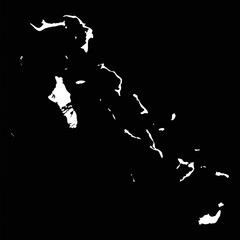 Simple Bahamas Map Isolated on Black Background