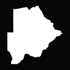 Simple Botswana Map Isolated on Black Background