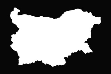 Simple Bulgaria Map Isolated on Black Background