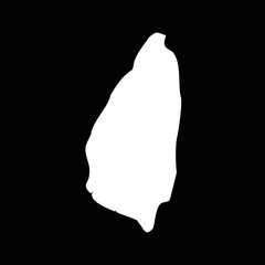 Simple Saint Lucia Map Isolated on Black Background