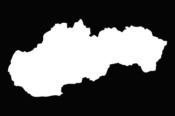 Simple Slovakia Map Isolated on Black Background