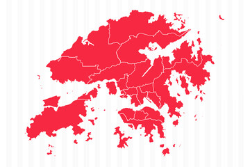 States Map of Hong Kong With Detailed Borders