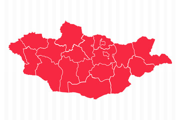 States Map of Mongolia With Detailed Borders