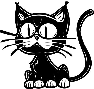 Basic monochromatic vector graphic of a cat