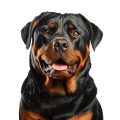 Rottweiler with purebred lineage in front of transparent background