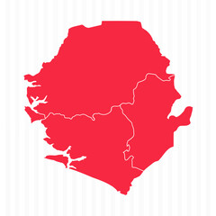 States Map of Sierra Leone With Detailed Borders