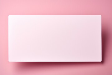 Pure backdrop: Blank white card isolated on pastel pink, ready for your sentiments. Generative AI
