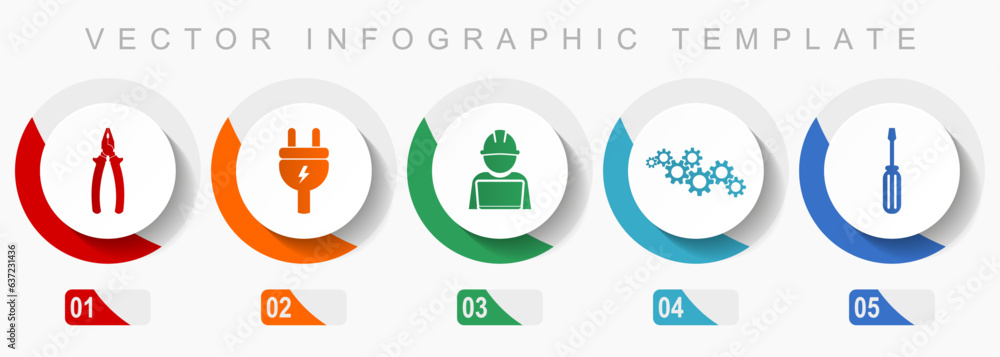 Poster service icon set, miscellaneous icons such as pliers, plug, engineer, gears and screwdriver for web 