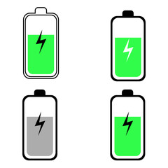 Abstract Battery Charging Silhouette Illustration