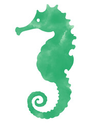 タツノオトシゴの水彩イラスト  © shiratama