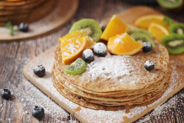Crepes or bliny with fruit