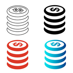 Abstract Coin Stack Silhouette Illustration