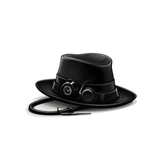 Icon of a doctor's hat and stethoscope, black color, symbolizing medical care Generative AI