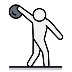 Playing bowling icon