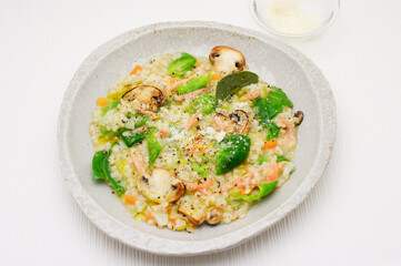 orzotto gerste eintopf gemüse fisch 