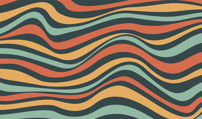 Vector groovy backgrounds in retro style. Trendy abstract pattern with 70s waves.