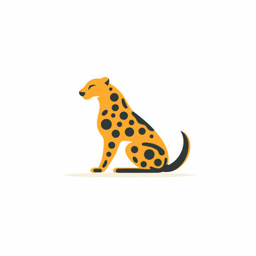 Digital finance filled multicolor logo. Online payment. Internet banking. Cheetah animal. Design element. Created with artificial intelligence. Powerful ai art for corporate branding, fintech startup