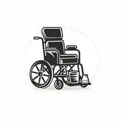 Fototapeta na wymiar Icon of a wheelchair and pharmacy, black color, suggesting medical services Generative AI