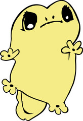 Cute sighted gecko with yellow color.