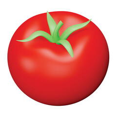 Tomato 3d rendering isometric icon.