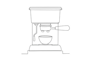 Continuous one line drawing International coffee day concept. Doodle vector illustration.
