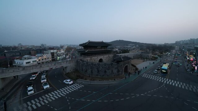 Janganmun Gate Day to Night timelapse FHD Korea Suwon