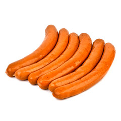 Farm sausages on a white background