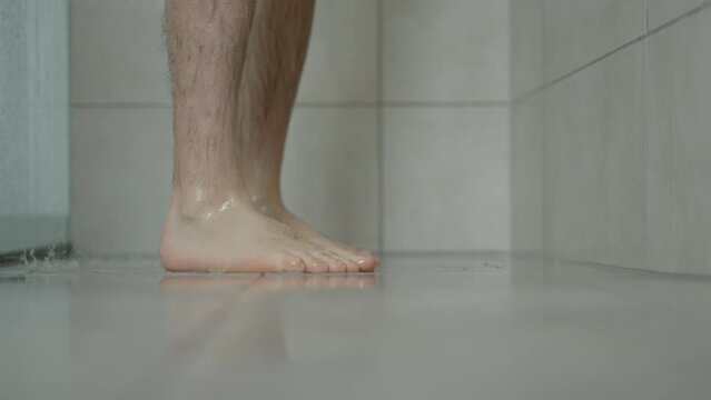 wet feet under the shower