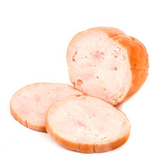 Turkey roll isolated on white background