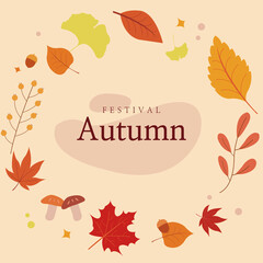 simple autumn vector design illustration background with autumn leaf theme design. 
for banner, poster, social media, promotion