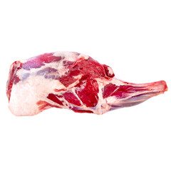Lamb shoulder with Halal shank on a white background
