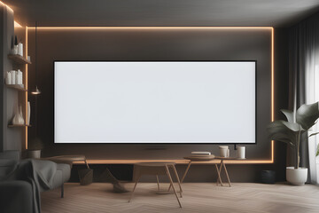Mockup of a screen in a stylish Interieur, ai generative
