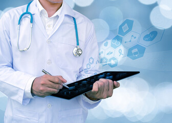 Doctor Using Digital Tablet. Healthcare Medicine Concept