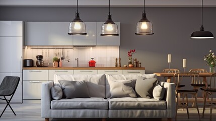 beautiful home interior mock up design template sofa in contemporary room interior style with daylight decorating with natural color and material house design concept,ai generate