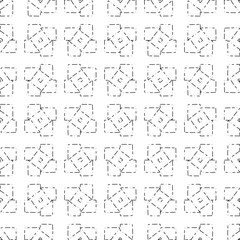 White background with black Dashes lines. Plain background with  simpe pattern. Black and white color. Abstract background for web page, textures, card, poster, fabric, textile.