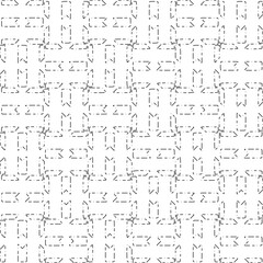 White background with black Dashes lines. Plain background with  simpe pattern. Black and white color. Abstract background for web page, textures, card, poster, fabric, textile.