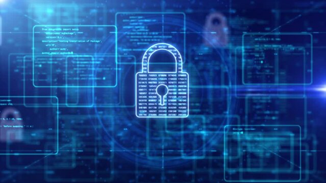 Technology security with padlock concept. Symbol of protection, trust, and peace of mind. Ideal for visualizing cybersecurity and safety. Digital network protect from virus and malware