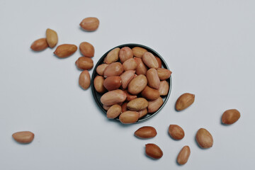 Photo of nuts on a white background
