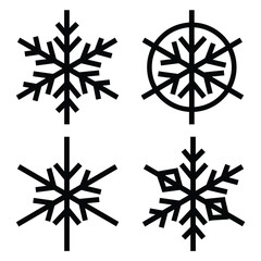 Snow icon, silhouette snowflake icon vector isolated