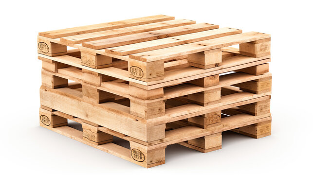 freight euro pallet stacked on white background