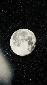 Silvery Luminescence: A Monochrome Moon Against the Night Sky - reworked generative AI