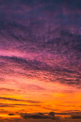 Cloudy sunset sky background